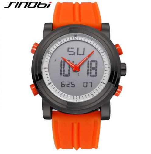 SINOBI Sports Watch Men's Wrist Watches Digital Quartz Clock 2 Movement Waterproof