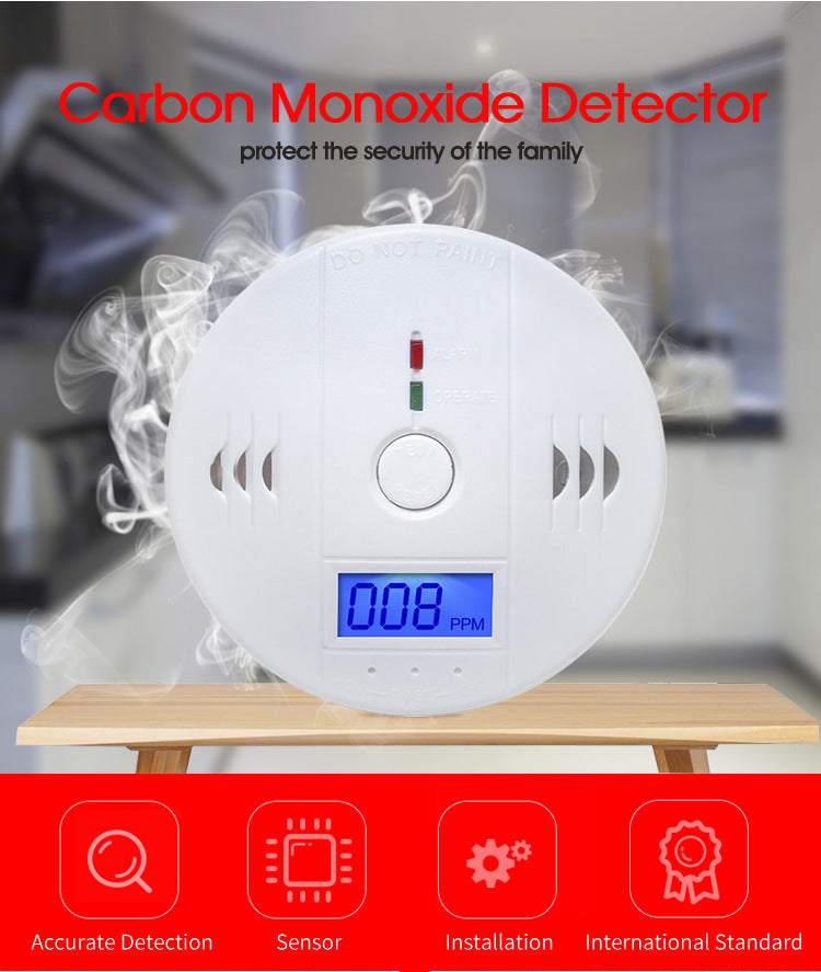 Carbon Monoxide Alarm Household Clean Smokeless Honeycomb Gas Furnace Poisoning CO Leak Detector