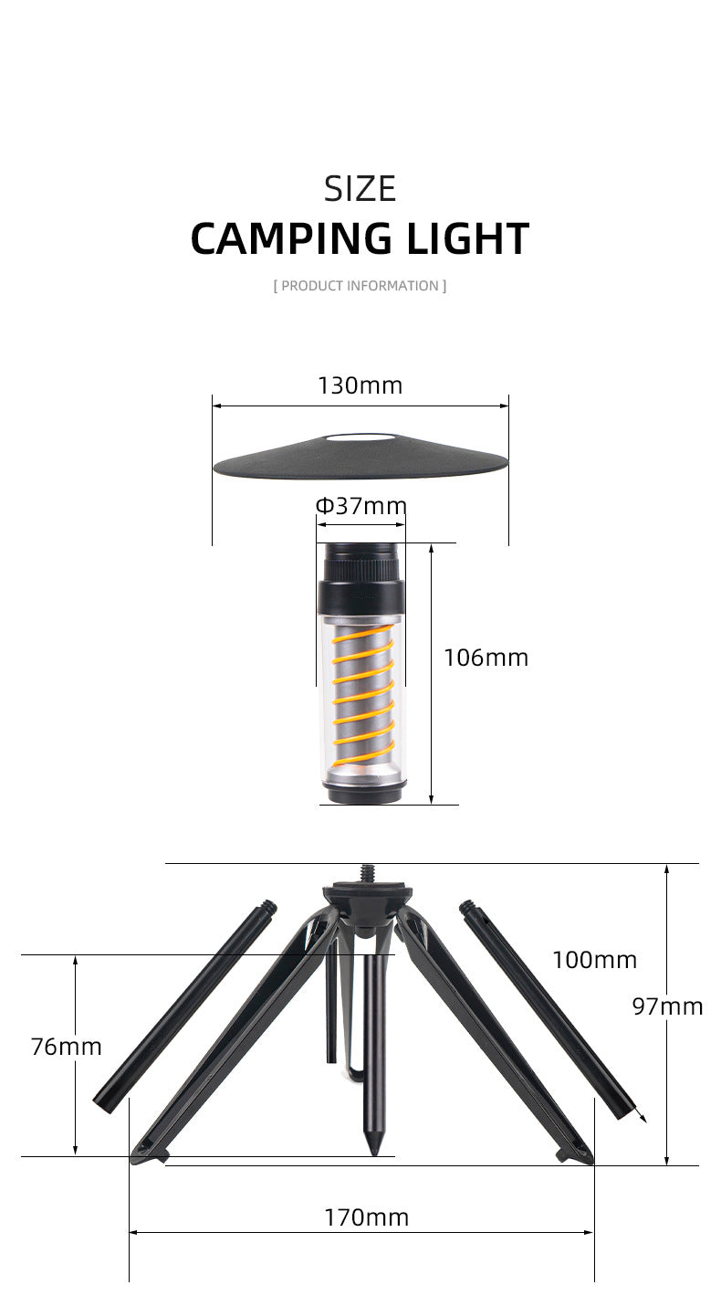 Outdoor Camping Light Portable Night Light Portable Flashlight Tripod Stand Lighting Lighthouse Marquee Tent Atmosphere Light