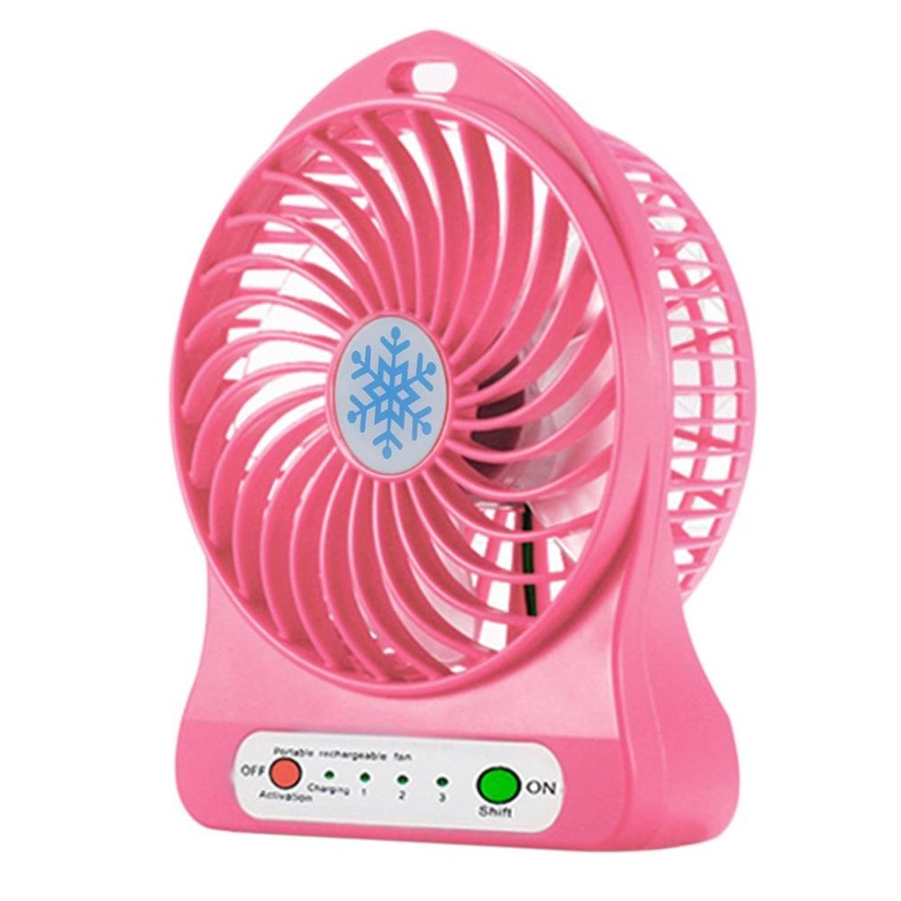 Mini Portable Fan Usb Rechargeable Air Cooler 4-inch 3 Modes Speed LED Lighting Function Desktop Fan Student Fan