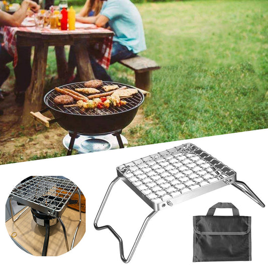 Outdoor Camping Mini Grill Portable Integrated BBQ Grill Stainless Steel Folding Oven Fire Table