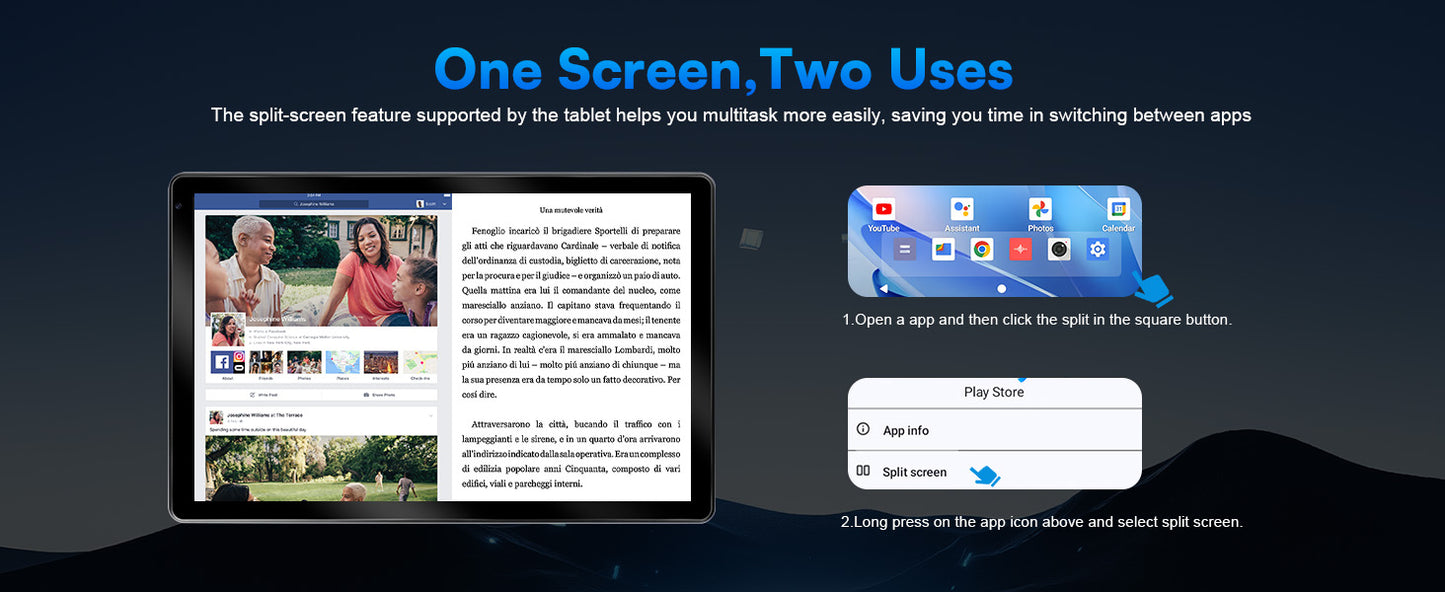 10 Inch Tablet Android 15 A523 8 Core Tablets 24GB+128GB 1TB Expansion WiFi 6 5MP+8MP Stylus Keyboard Mouse Headphone PC PAD Set