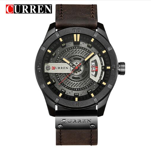 CURREN watch men Leather Quartz Wrist Watches