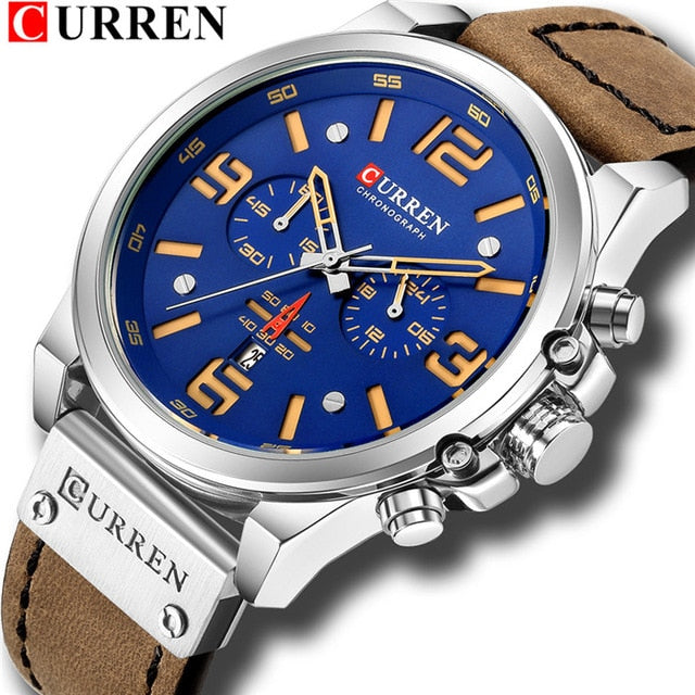 CURREN Mens Watches Top Luxury Brand Waterproof Sport Wrist Watch