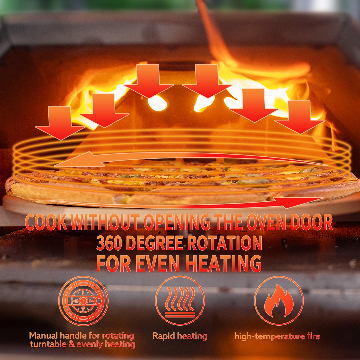 Semi-Automatic Black 12 Outdoor Pizza Oven Portable Wood Fired Pizza Oven Outdoor