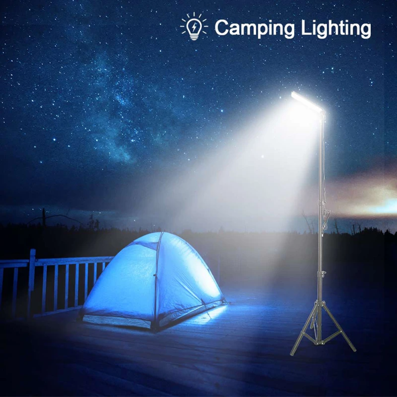 Camping Light LED Selfie Light Lamp Portable Photography Light with Tripod Stand for Outdoor Picnic Barbecue Adjustable Telescop