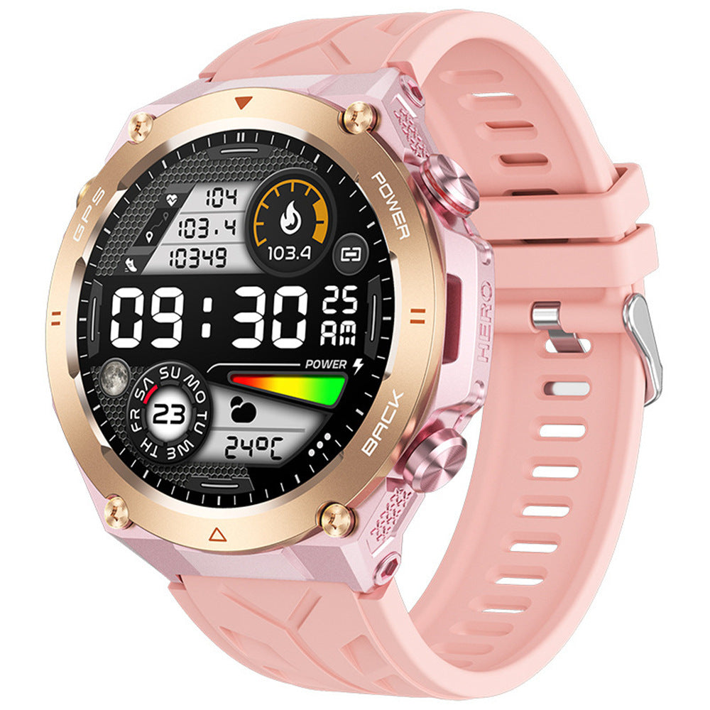 KC82 smartwatch Bluetooth call heart rate blood pressure outdoor 1.45 inch men's altitude air pressure GPS watch