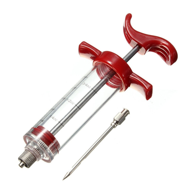 Food Grade PP Stainless Steel Needles Spice Syringe Set BBQ Meat Flavor Injector Kithen Sauce Marinade Syringe Accessory