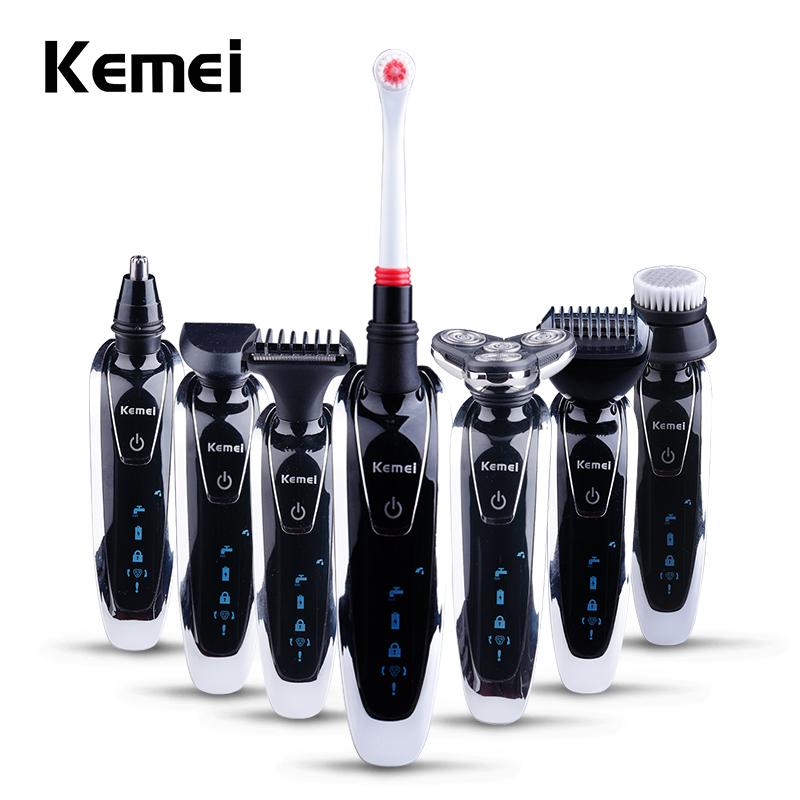 Kemei 7 in 1 Men's 3D Electric Shaver 3 in 1 Beard Trimmer Rechargeable Razor for Men Shaving