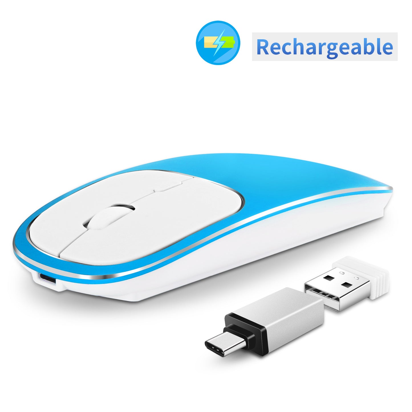 Wireless Mouse Charging Silent 2.4G Mouse Male and Female Portable Desktop Notebook Office