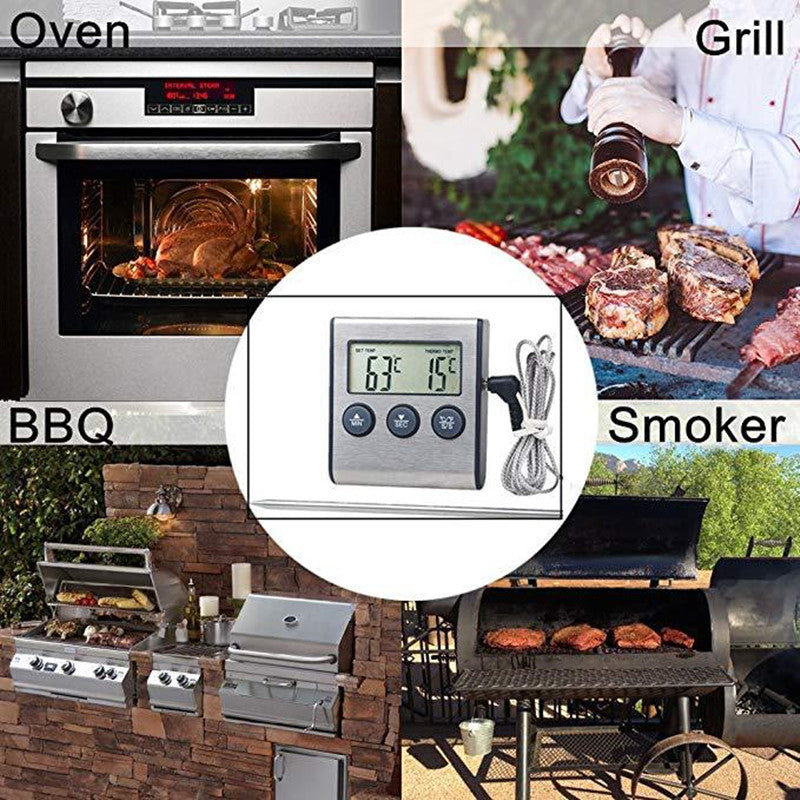 Kitchen Food Thermometer Electronic Timer Probe Meat Thermometer BBQ Food