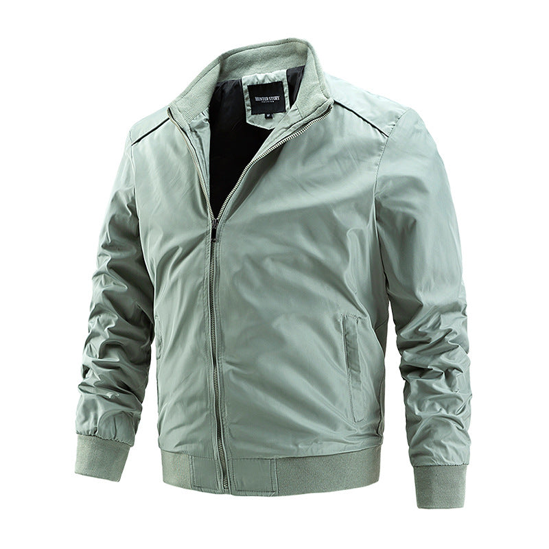 Men's Jacket Spring and Autumn New Large Men's Casual Top Solid Color Men's Jacket