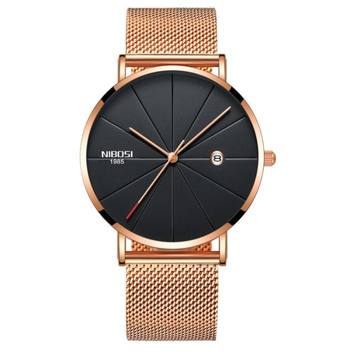 NIBOSI Ultra Thin Fashion Men Watch Top Luxury Brand Business Quartz Watches Waterproof Sports Watch