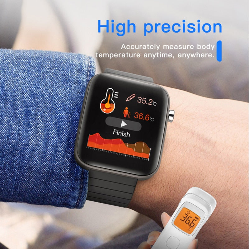 T68 Smart Watch with Body Temperature Measure Heart Rate Blood Pressure Oxygen Monitoring Smart Wristband Sport Fitness Watches