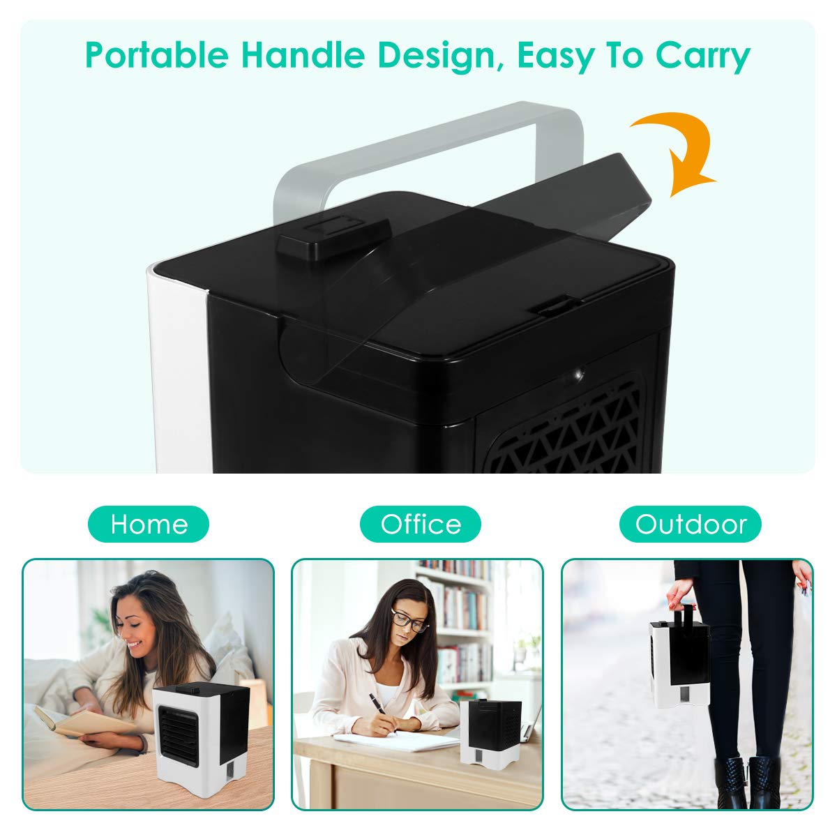 4 in 1 Rechargeable Portable Air Conditioner USB Mini Air Cooler Humidifier Purifier Air Cooling