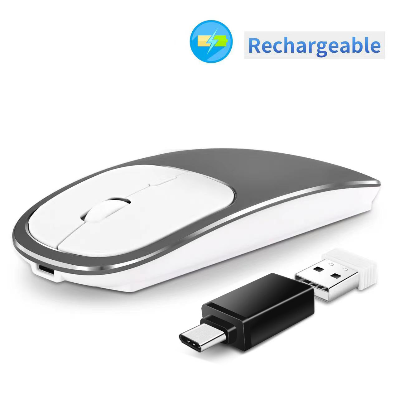 Wireless Mouse Charging Silent 2.4G Mouse Male and Female Portable Desktop Notebook Office