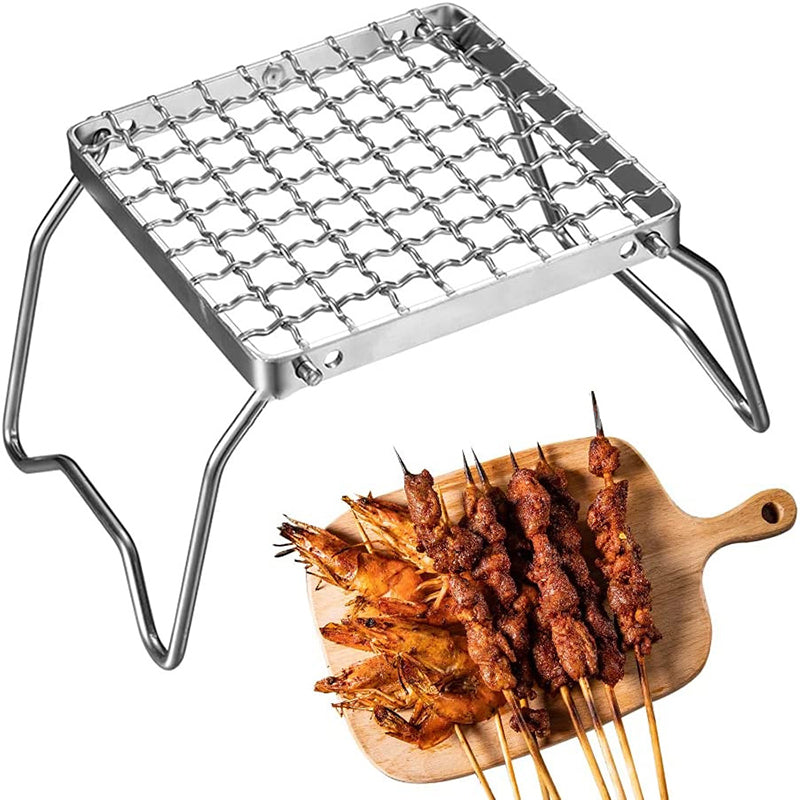 Outdoor Camping Mini Grill Portable Integrated BBQ Grill Stainless Steel Folding Oven Fire Table