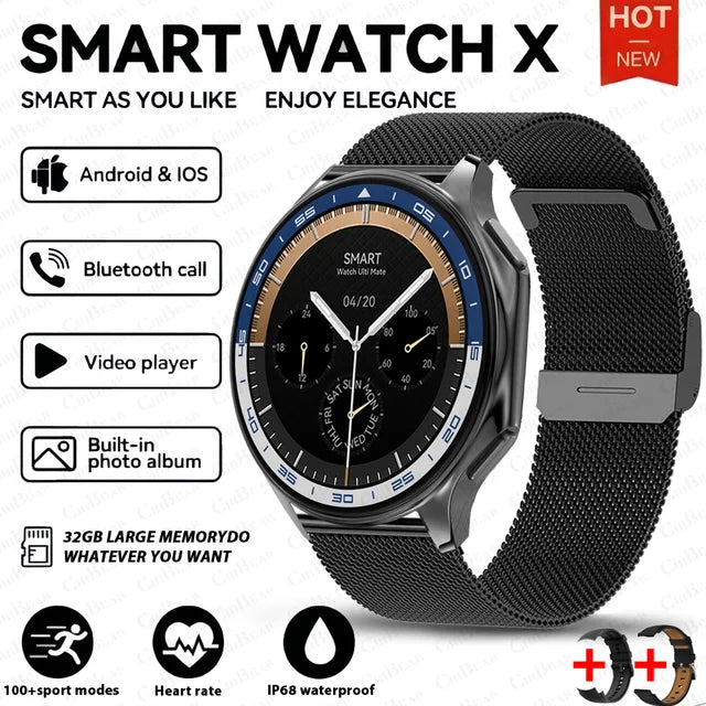 DT Watch X smartwatch with 4G large memory, local music and video playback, waterproof Bluetooth calling, smart phone