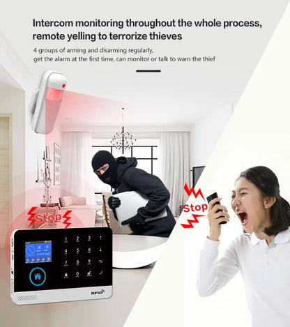 WiFi Alarm System for Home Burglar Security Tuya Smart House App Control 433MHz GSM Wireless With Motion Sensor Camera