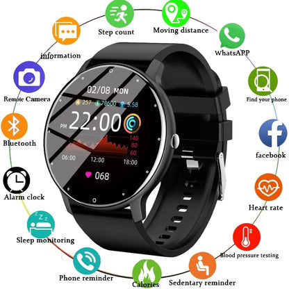 LIGE 2025 New Smart Watch Men Full Touch Screen Sport Fitness Watch IP67 Waterproof Bluetooth For Android ios smartwatch Men+box