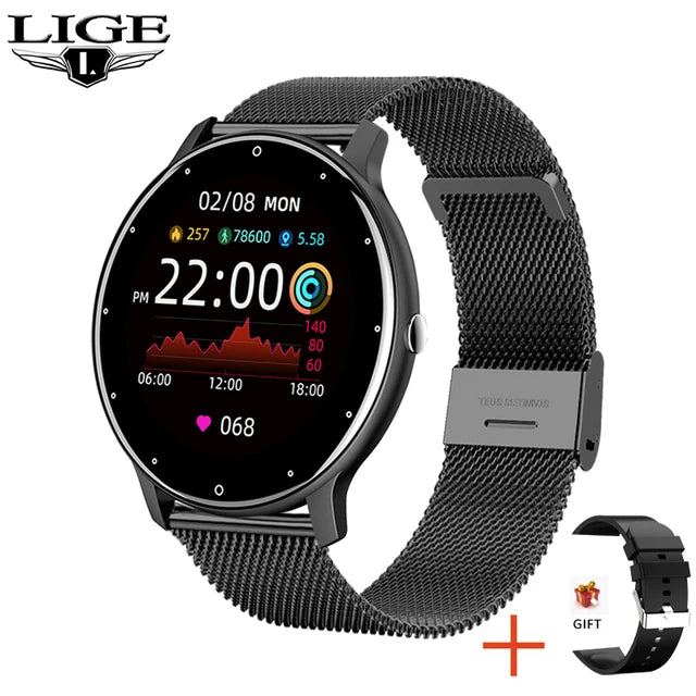 LIGE 2025 New Smart Watch Women Full Touch Screen Sport Fitness Watches IP67 Waterproof Bluetooth For Android ios smartwatch Men
