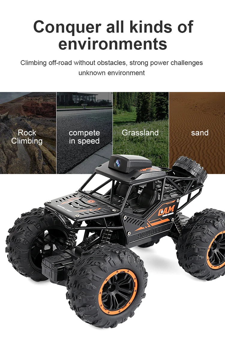 1:18 RC Car APP Controlled Remote Control Car Off Road Truck 4WD with HD Camera Rock RC Crawler Trator Toys Child Gifts