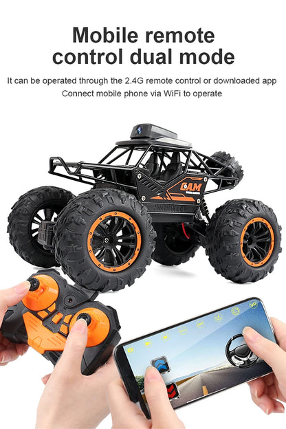 1:18 RC Car APP Controlled Remote Control Car Off Road Truck 4WD with HD Camera Rock RC Crawler Trator Toys Child Gifts