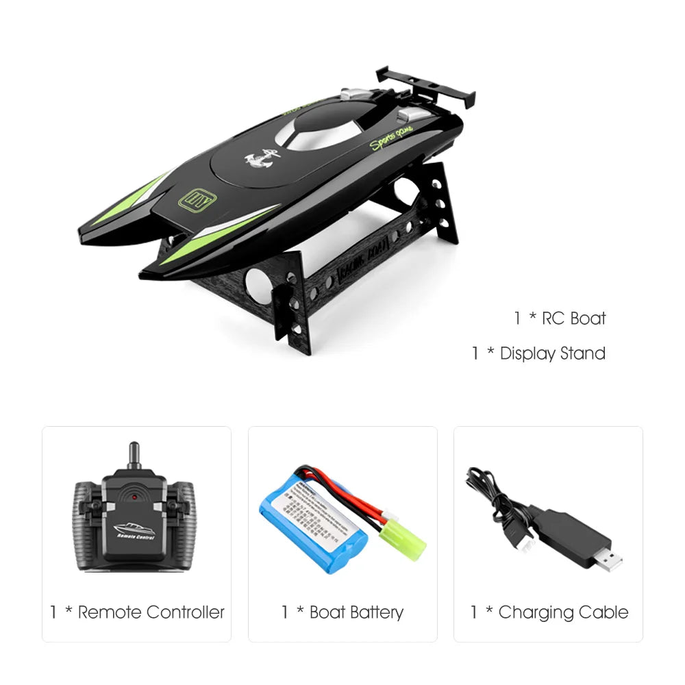 30Km/h Racing Boat 2.4G Radio controlled Rc Boat High Speed Speedboat 20Mins 2Ch Dual Motor Waterproof  Ship Boys Christmas gift