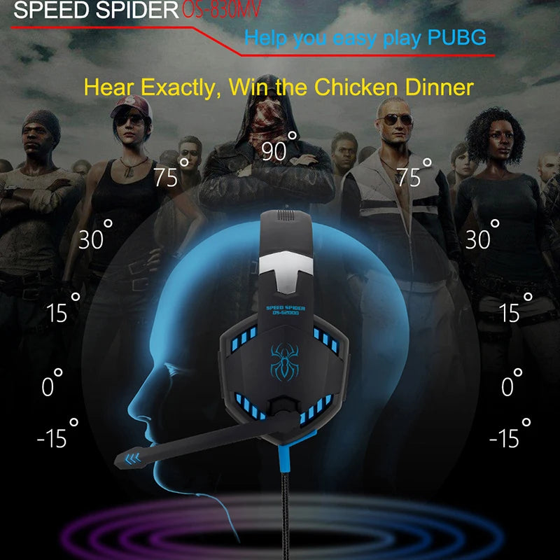 G2000 Gaming Headsets Big Headphones with Light Mic Stereo Earphones Deep Bass for PC Computer Gamer Laptop PS4 New X-BOX