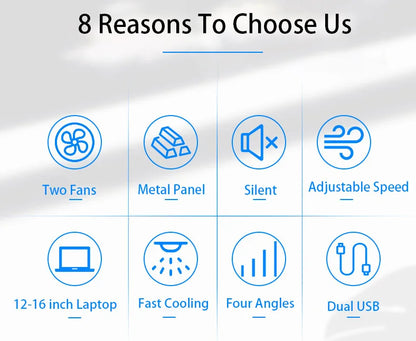 Gaming Laptop Cooler Large Size For 12-16 Inch Notebook Two USB Laptop Cooling Pads Wind Speed Adjustable Silent Laptop Stand