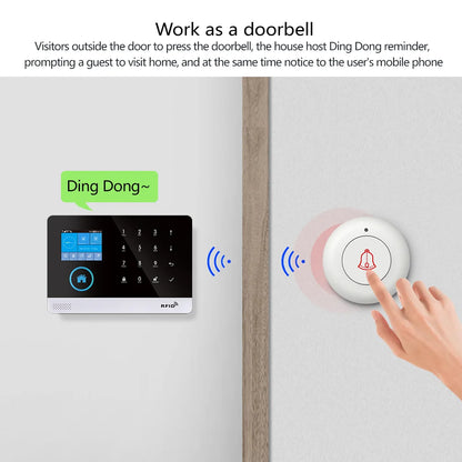 GSM Alarm System Tuya Smart Home WIFI Home Security System DIY Kit with door sensor and PIR motion sensor work with Alexa