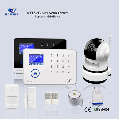 2.4 Inch GSM+WIFI Home Security  Burglar  Alarm System  With IP Camera