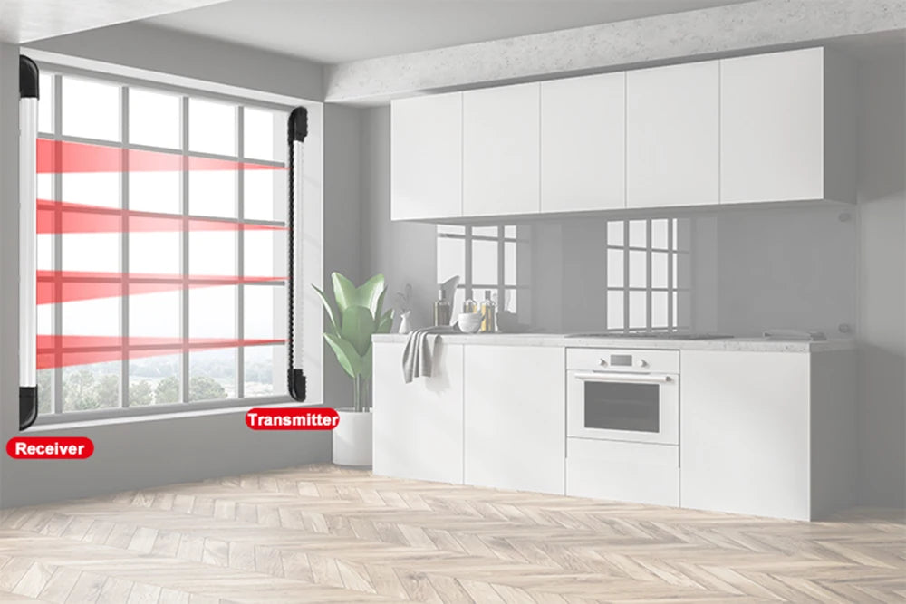 Home Smart Wireless Home Security 4 Beams Alert Infrared Sensor Alarm system Anti-theft Motion for Wall Window Detector Alarm