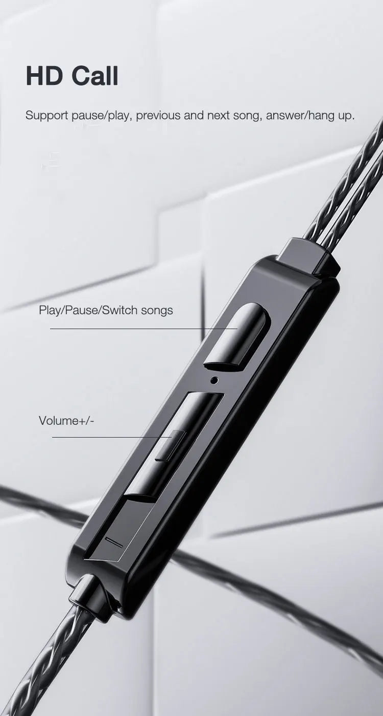 EARDECO Mobile Wired Headphones for Phone Earphone Super Bass Stereo In Ear 3.5mm Headphone with Mic Earbuds Noise Cancelling