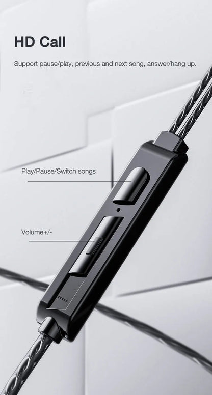 EARDECO Mobile Wired Headphones for Phone Earphone Super Bass Stereo In Ear 3.5mm Headphone with Mic Earbuds Noise Cancelling