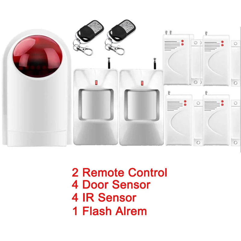 Home Smart Wireless Home Security 4 Beams Alert Infrared Sensor Alarm system Anti-theft Motion for Wall Window Detector Alarm