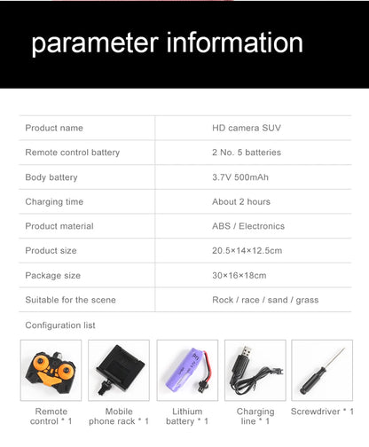 1:18 RC Car APP Controlled Remote Control Car Off Road Truck 4WD with HD Camera Rock RC Crawler Trator Toys Child Gifts