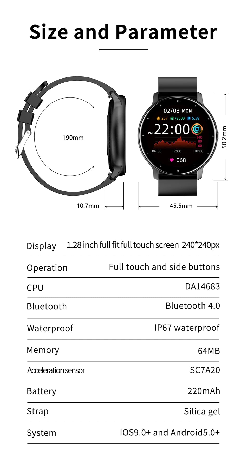 2025 New Smart Watch Men Full Touch Screen Sport Fitness Watch IP67 Waterproof Bluetooth For Android ios smartwatch Men+box