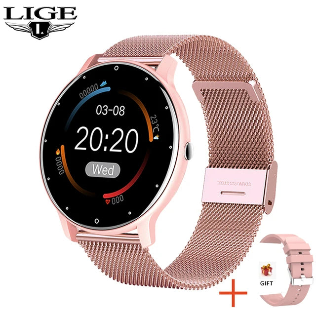 LIGE 2025 New Smart Watch Women Full Touch Screen Sport Fitness Watches IP67 Waterproof Bluetooth For Android ios smartwatch Men