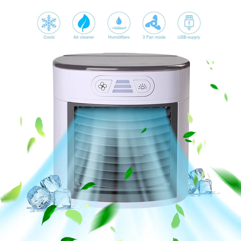 Portable Air Conditioner Usb Desktop Air Conditioning Usb Convenient Air Cooler Fan Digital Humidifier Mini Air Cooling Fan