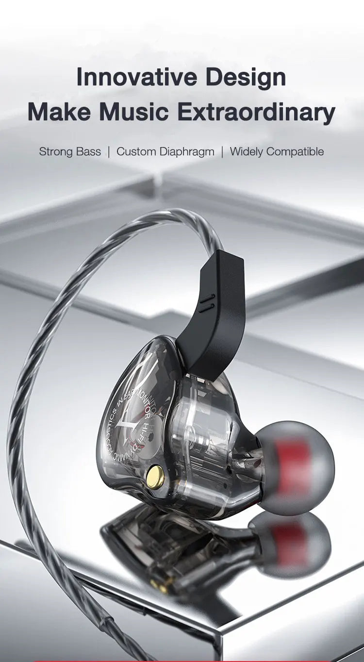 EARDECO Mobile Wired Headphones for Phone Earphone Super Bass Stereo In Ear 3.5mm Headphone with Mic Earbuds Noise Cancelling