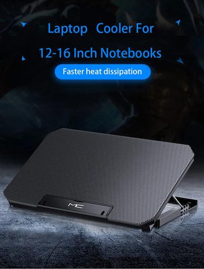 Gaming Laptop Cooler Large Size For 12-16 Inch Notebook Two USB Laptop Cooling Pads Wind Speed Adjustable Silent Laptop Stand