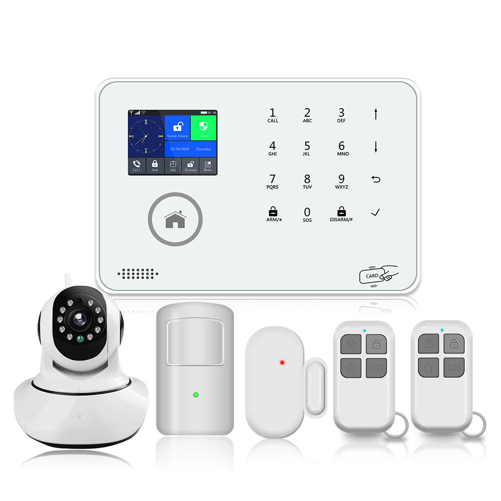 2.4 Inch GSM+WIFI Home Security  Burglar  Alarm System  With IP Camera