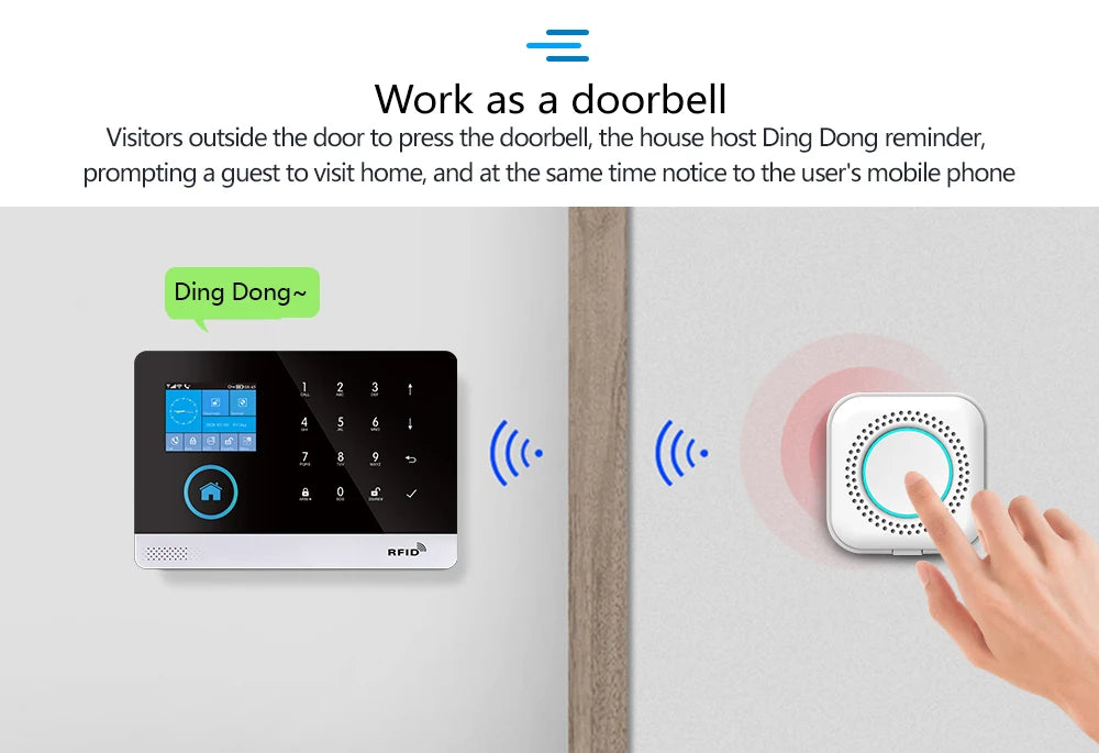 GSM Alarm System Tuya Smart Home WIFI Home Security System DIY Kit with door sensor and PIR motion sensor work with Alexa