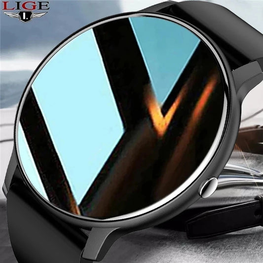 LIGE 2025 New Smart Watch Men Full Touch Screen Sport Fitness Watch IP67 Waterproof Bluetooth For Android ios smartwatch Men+box