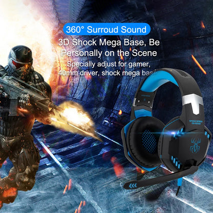 G2000 Gaming Headsets Big Headphones with Light Mic Stereo Earphones Deep Bass for PC Computer Gamer Laptop PS4 New X-BOX