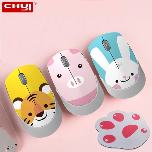 Cute Pink Mouse 2.4G Wireless USB Mini Rechargeable Ergonomic Gift Mause Cartoon Computer Silent Click Optical Mice for Kids