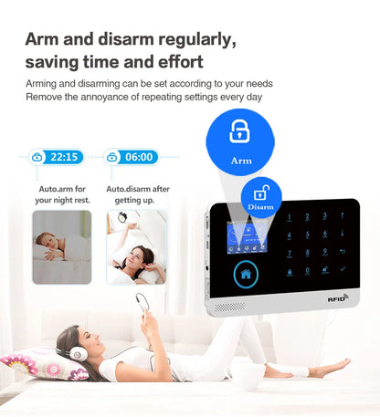 WiFi Alarm System for Home Burglar Security Tuya Smart House App Control 433MHz GSM Wireless With Motion Sensor Camera