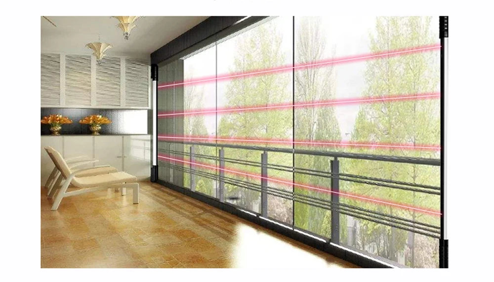 Home Smart Wireless Home Security 4 Beams Alert Infrared Sensor Alarm system Anti-theft Motion for Wall Window Detector Alarm