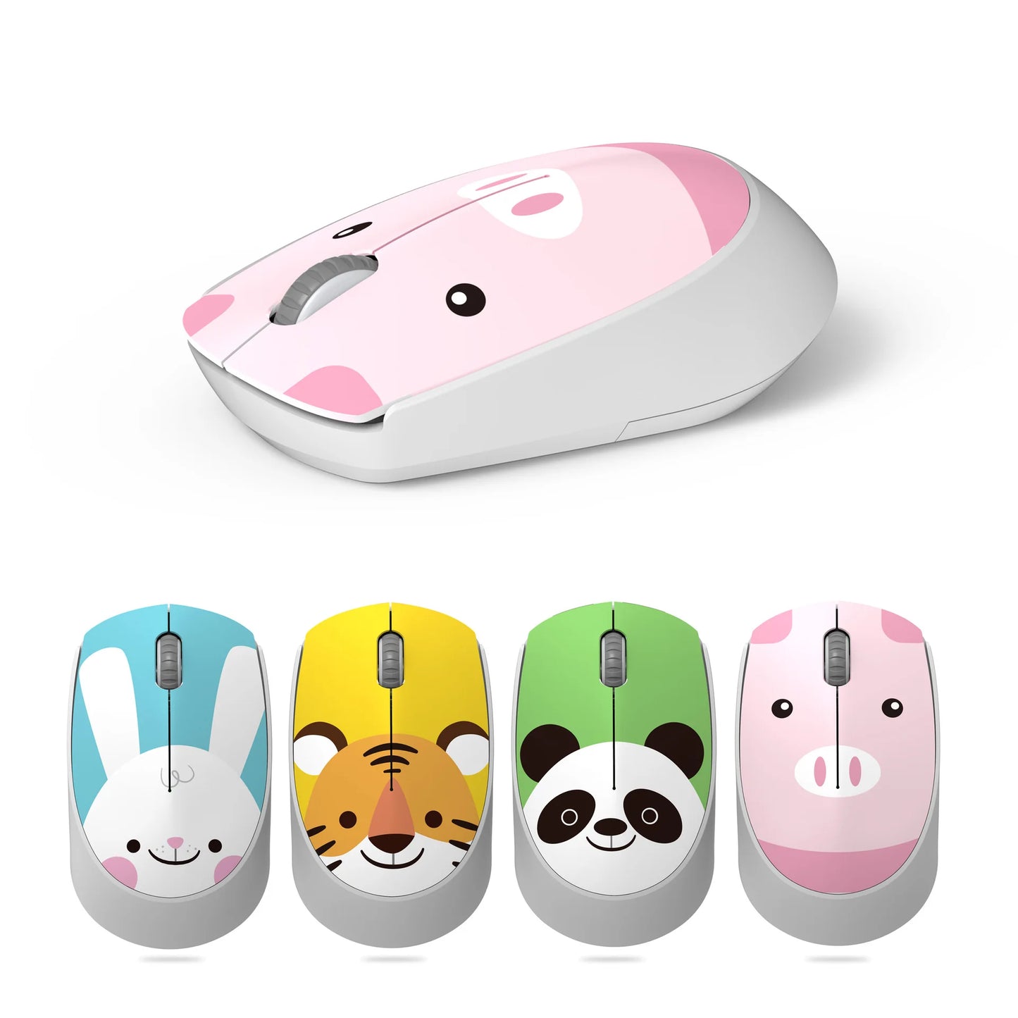 Cute Pink Mouse 2.4G Wireless USB Mini Rechargeable Ergonomic Gift Mause Cartoon Computer Silent Click Optical Mice for Kids